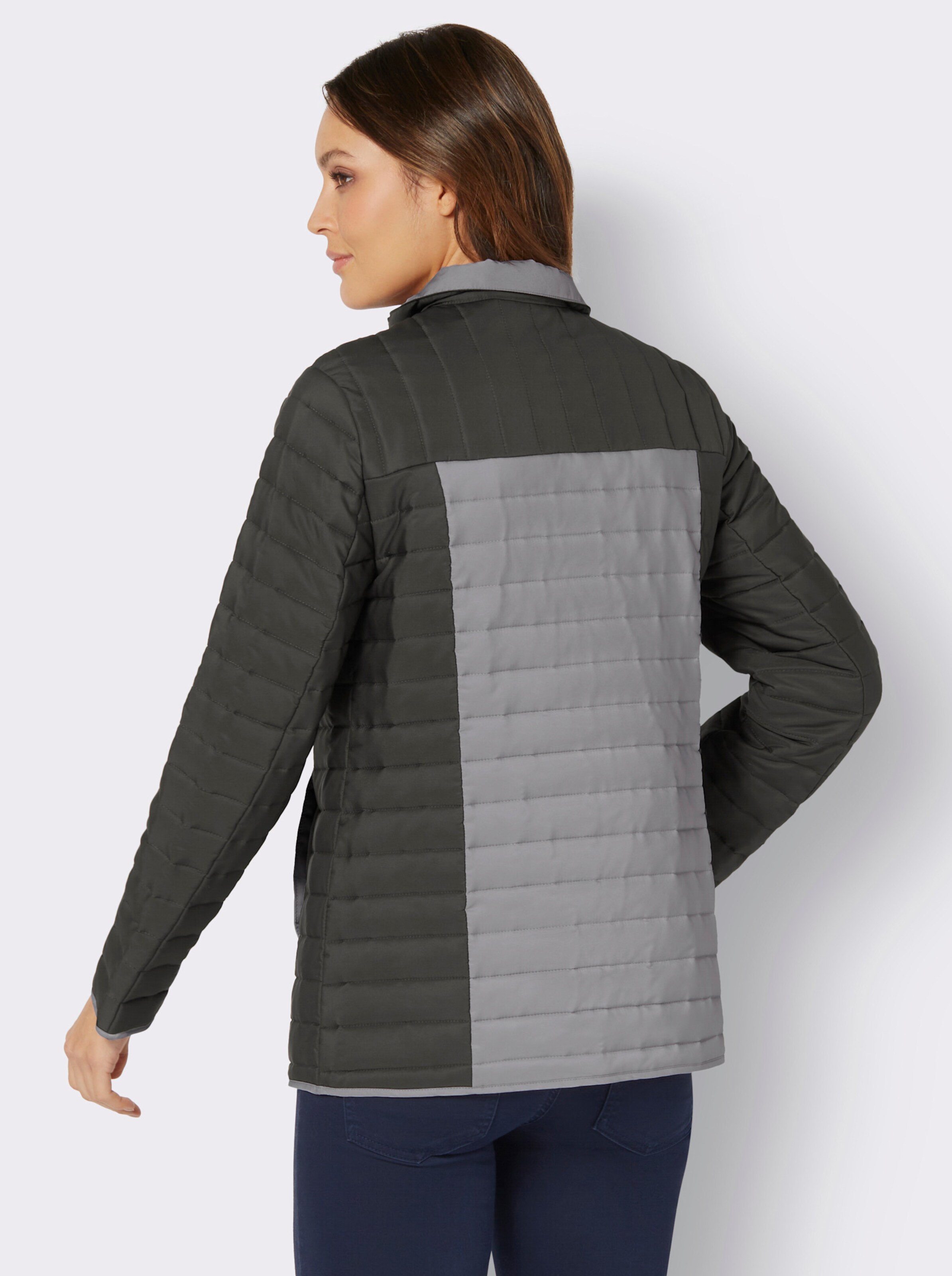 Steppjacke in zweifarbiger Optik