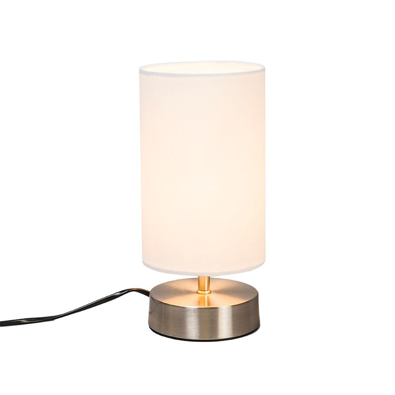 Moderne tafellamp wit rond 12 cm - Milo 2