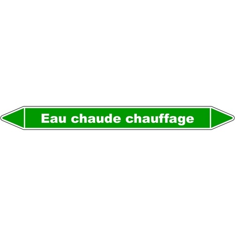 Marqueur tuyauterie - Eau chaude chauffage - Vinyle laminé