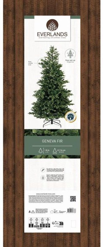 Everlands - Geneva Fir - Kunstkerstboom - Groen - 1,8m x 1,16m