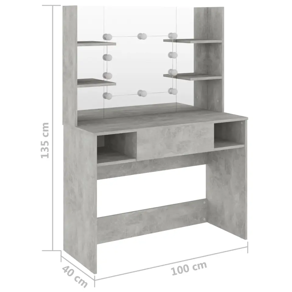 vidaXL - Kaptafel - Grijs - MDF