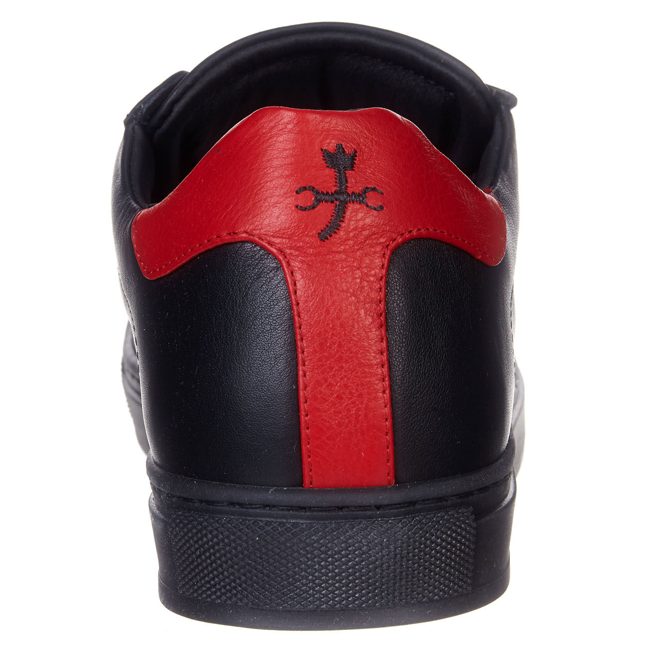 Castelbajac Baskets en Cuir noir/rouge