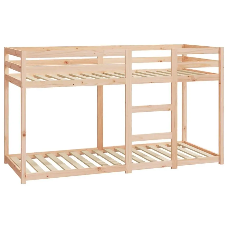 vidaXL - Stapelbed met zijladder - Naturel - Massief grenenhout - 75x190 cm