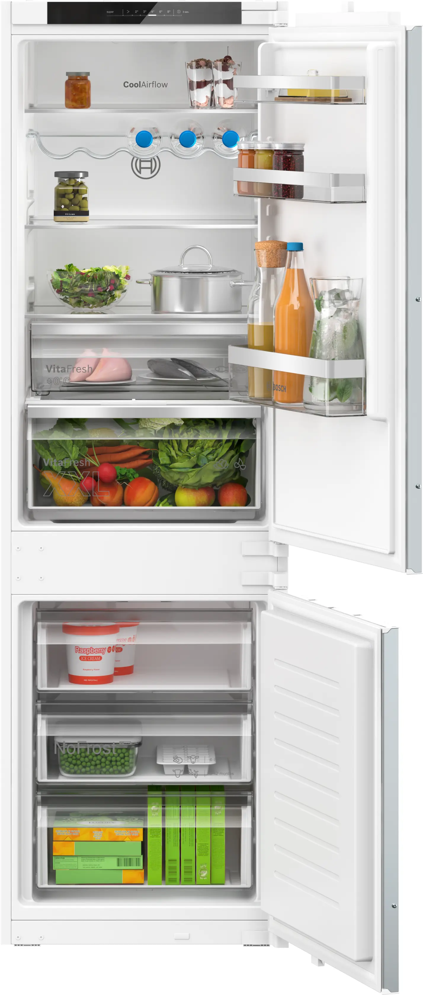 Serie 4 Inbouw koel-vriescombinatie 177.2 x 54.1 cm Sleepdeur