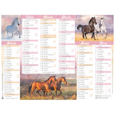 Calendrier Cheval - 6 mois par face - 32 x 42 cm - Oberthur