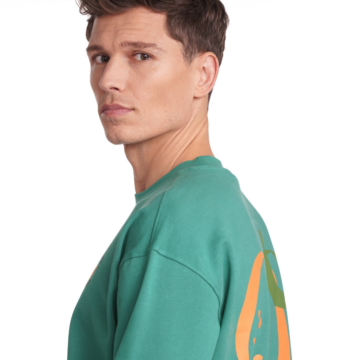 Jonas Nielsen Herren Sweatshirt mit großem Rücken-Print dunkelgrün