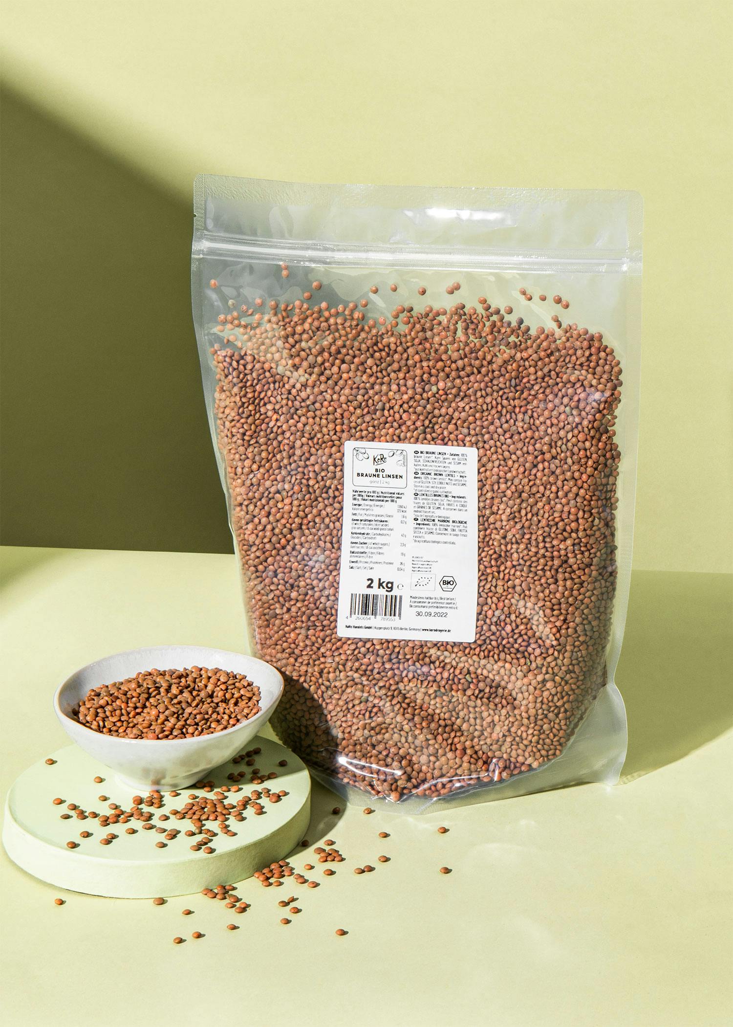 Braune Bio Linsen 2 kg
