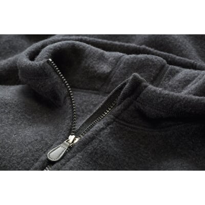Herrenjacke Merinofleece, Schwarzmelange