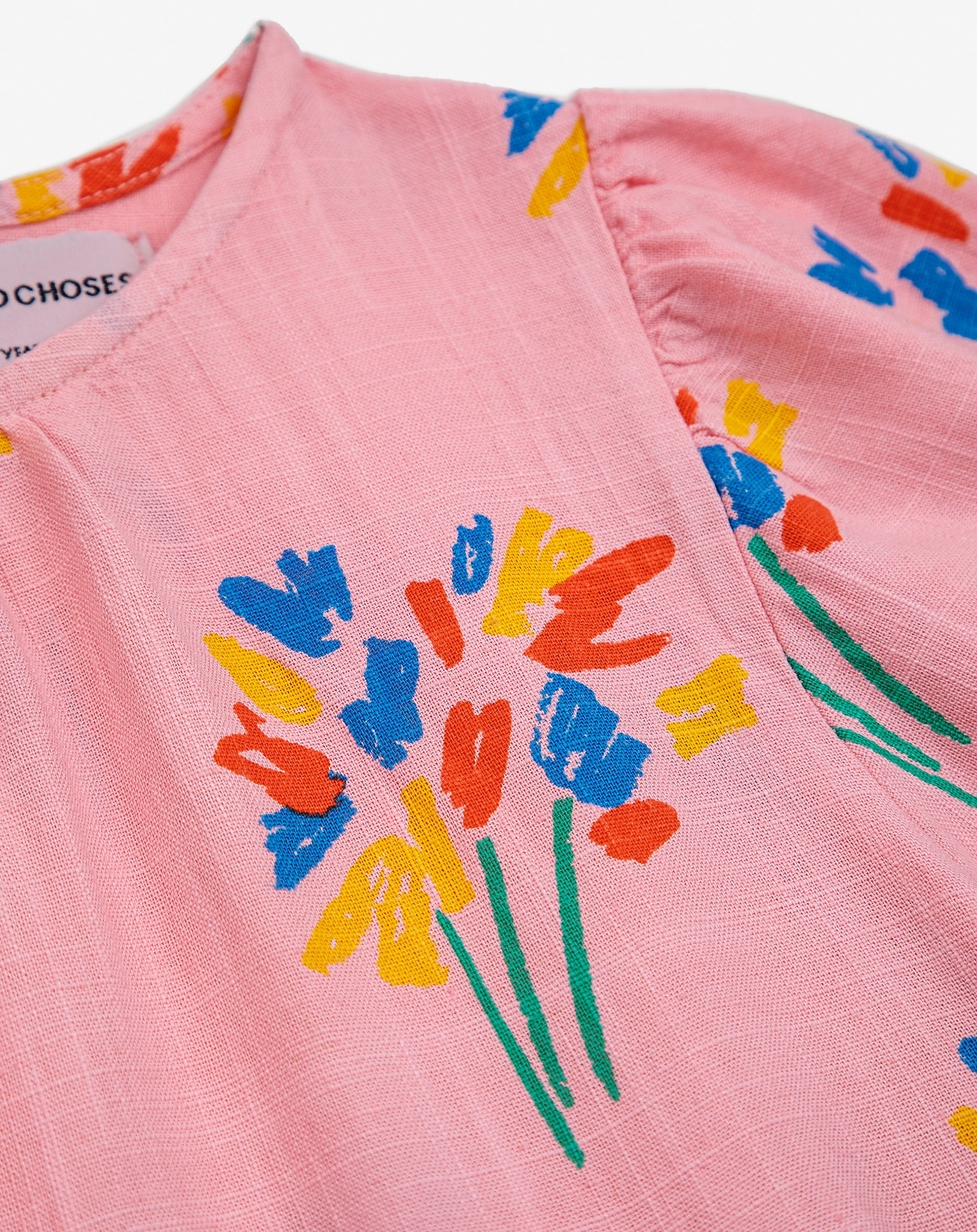 Kurzarm-Kleid FIREWORKS AOP in rosa
