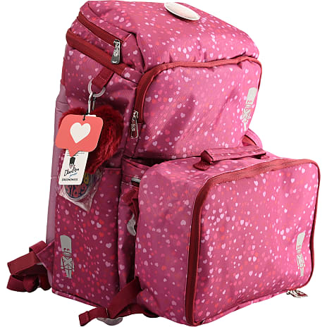 Danpen skoletaske - pink med hjerter
