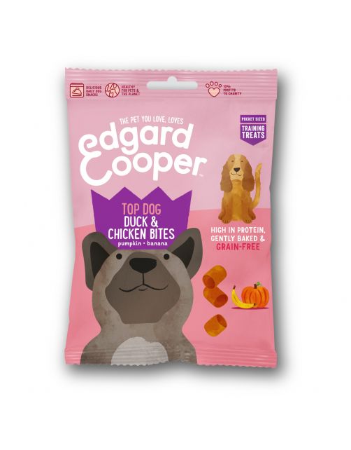 Edgard&Cooper Duck & Chicken Bites - Hondensnacks - Eend Kip Pompoen 50 g