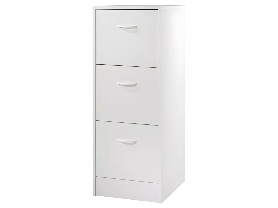 Classeur 3 Tiroirs Pour 75 Dossiers Suspendus 41,4 x 108,4 x 44 cm - Coloris: Blanc