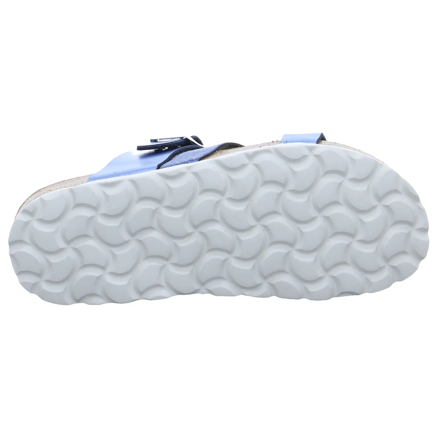 BIOLife Kinder-Pantolette Jeansblau Lederimitat  Lederdecksohle