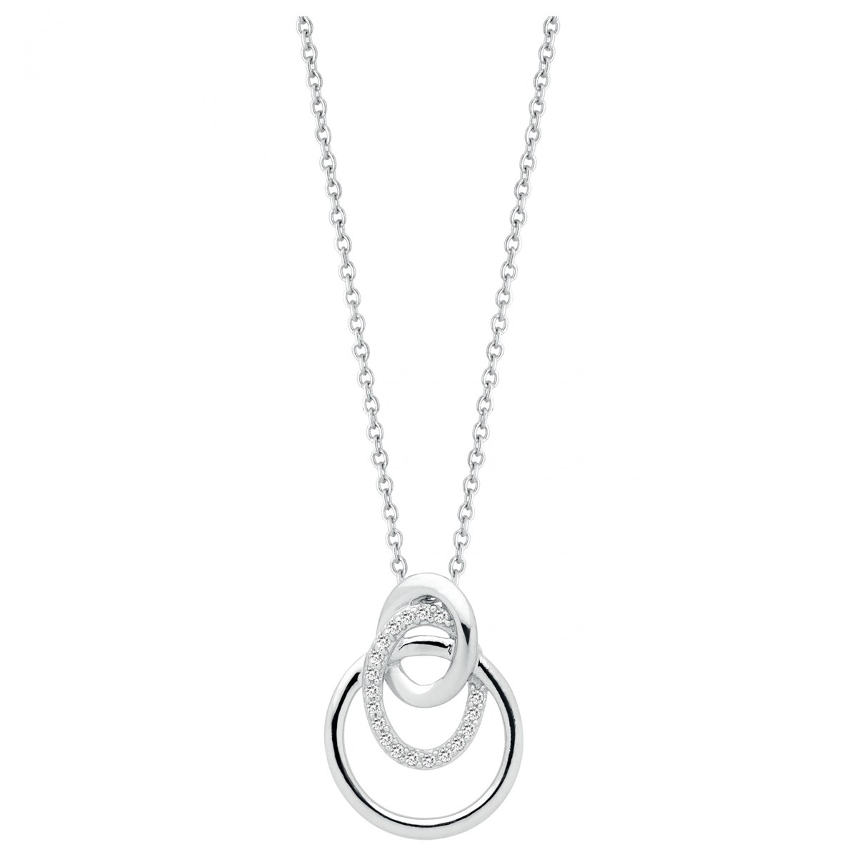 Collier mono-motif en Argent avec oxyde de zirconium blanc