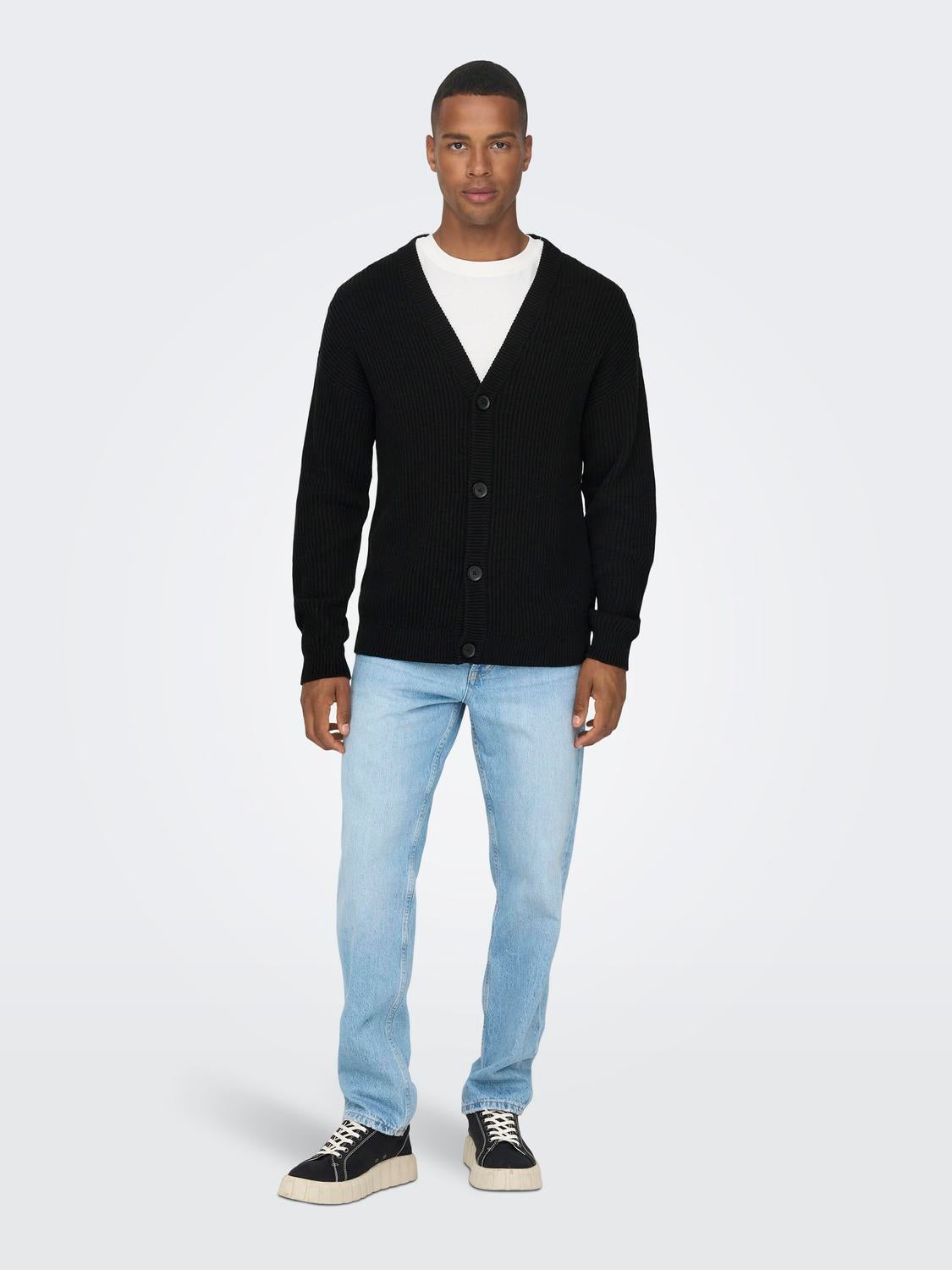 ONSKONRAD Strickjacke Black