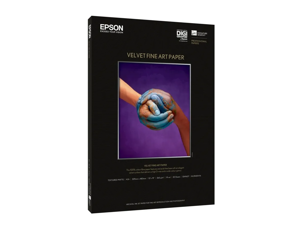 Epson Fine Art Velvet - Fløjl - A2 (420 x 594 mm) 25 ark fint kunsttrykpapir - for SureColor P5000, P800, SC-P10000, P20000, P5000, P7500, P900, P9500