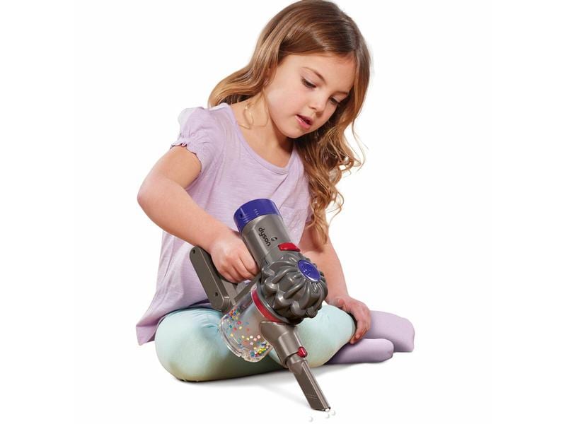 Casdon Reinigungs-Spielzeug Dyson Staubsauger V8 Cord Free Kabelloser Kinderstaubsauger mit richtiger Saugfunktion und realistischen Soundeffekten
