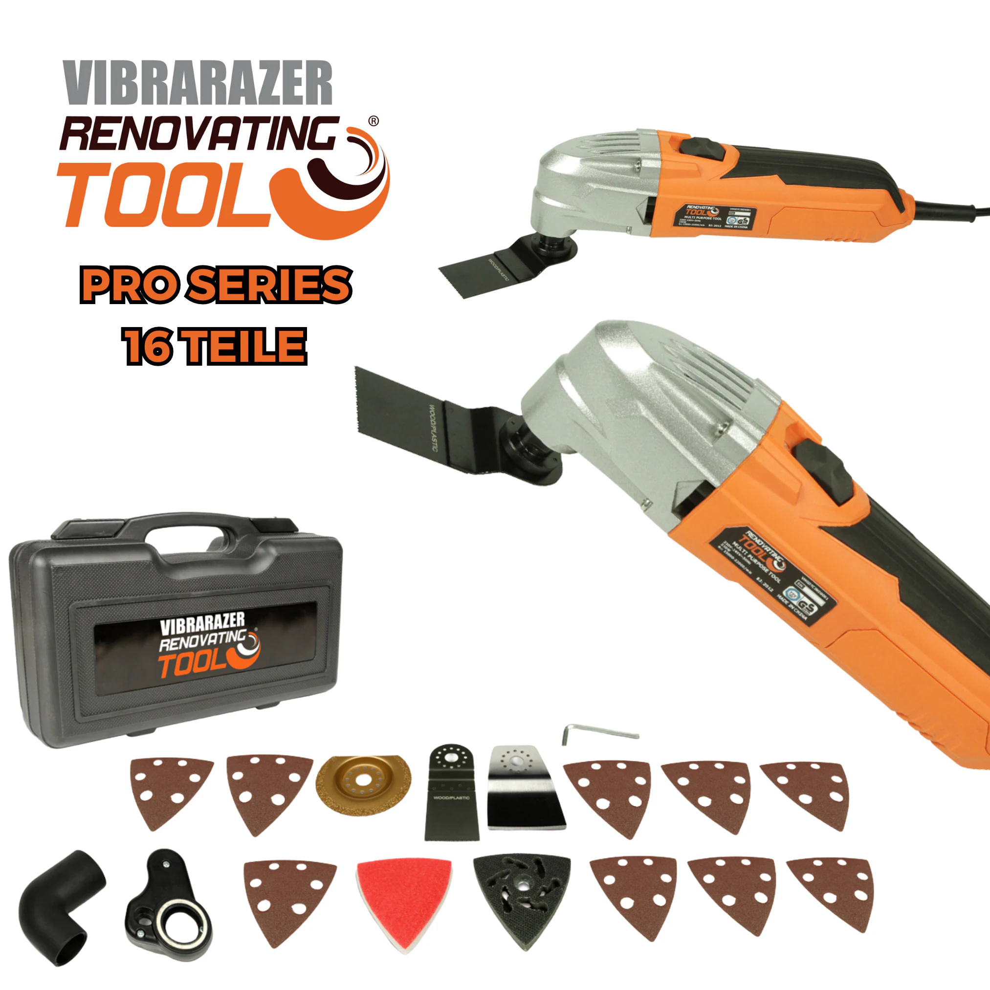 Best Direct® Pro Series - Multitool 16 Teile - oszillierend Vibrarazer Renovating Tool