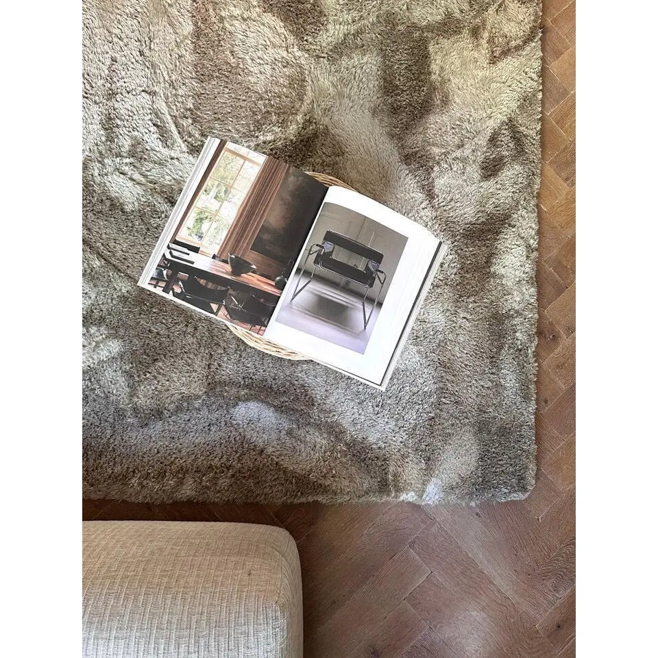 Interieur05 Hoogpolig vloerkleed Odelia beige/wit - 200 x 290 cm