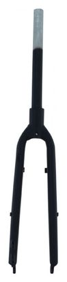 FOURCHE VTC 700X35 RIGIDE ALU NOIRE COMPATIBLE V-BRAKE-DISC PIVOT LISSE 1''1-8-28 6 EXTERIEUR 310mm (AVEC REHAUSSE PIVOT 40mm POUR REMPLACER UNE FOURCHE SUSPENDU)