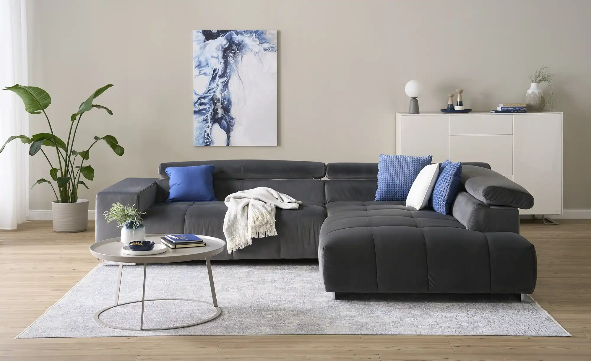 uno Ecksofa aus Samt Origo