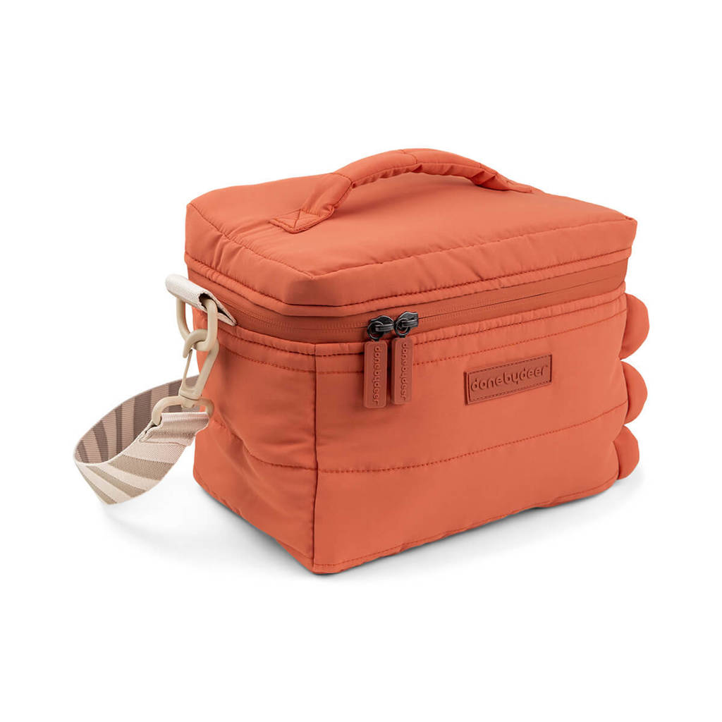 Quilted insulated bag Croco Papaya