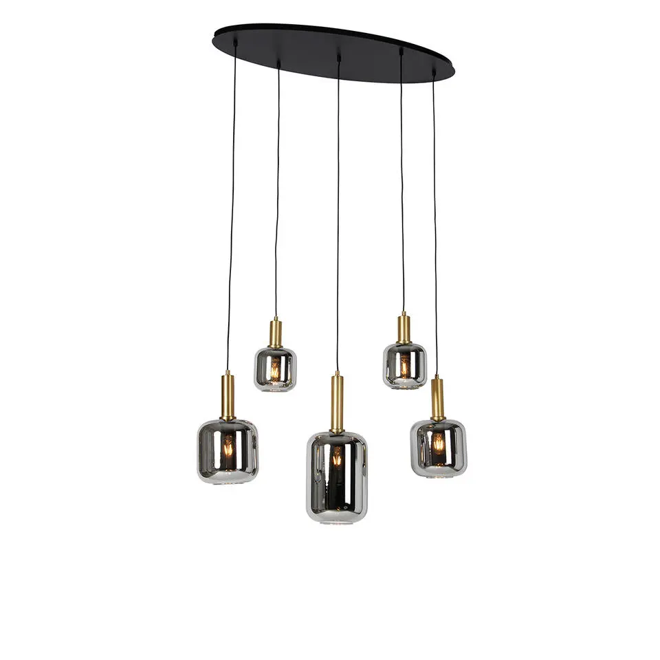 Qazqa hanglampen zuzanna grijs e27