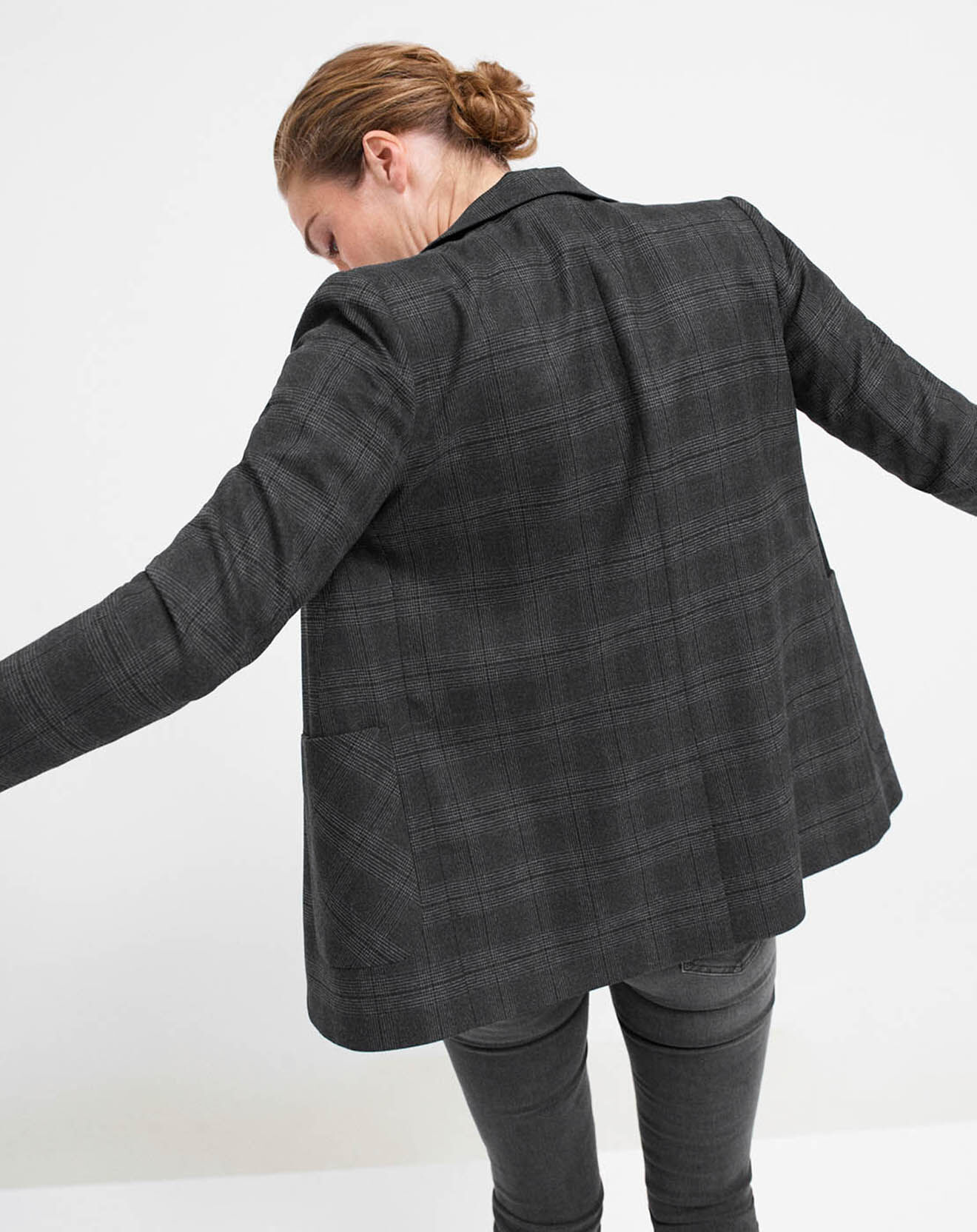 Caroll Blazer Cameron imprimé Prince-de-Galles marine/noir