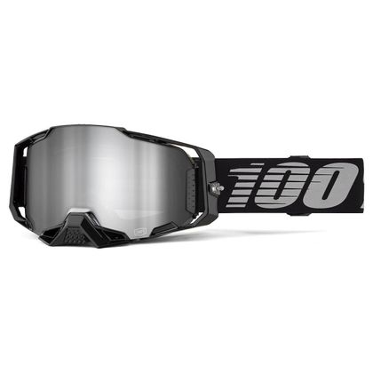 Masque cross 100% ARMEGA Noir - Ecran Mirror Silver 2025 - Noir / Multicolore