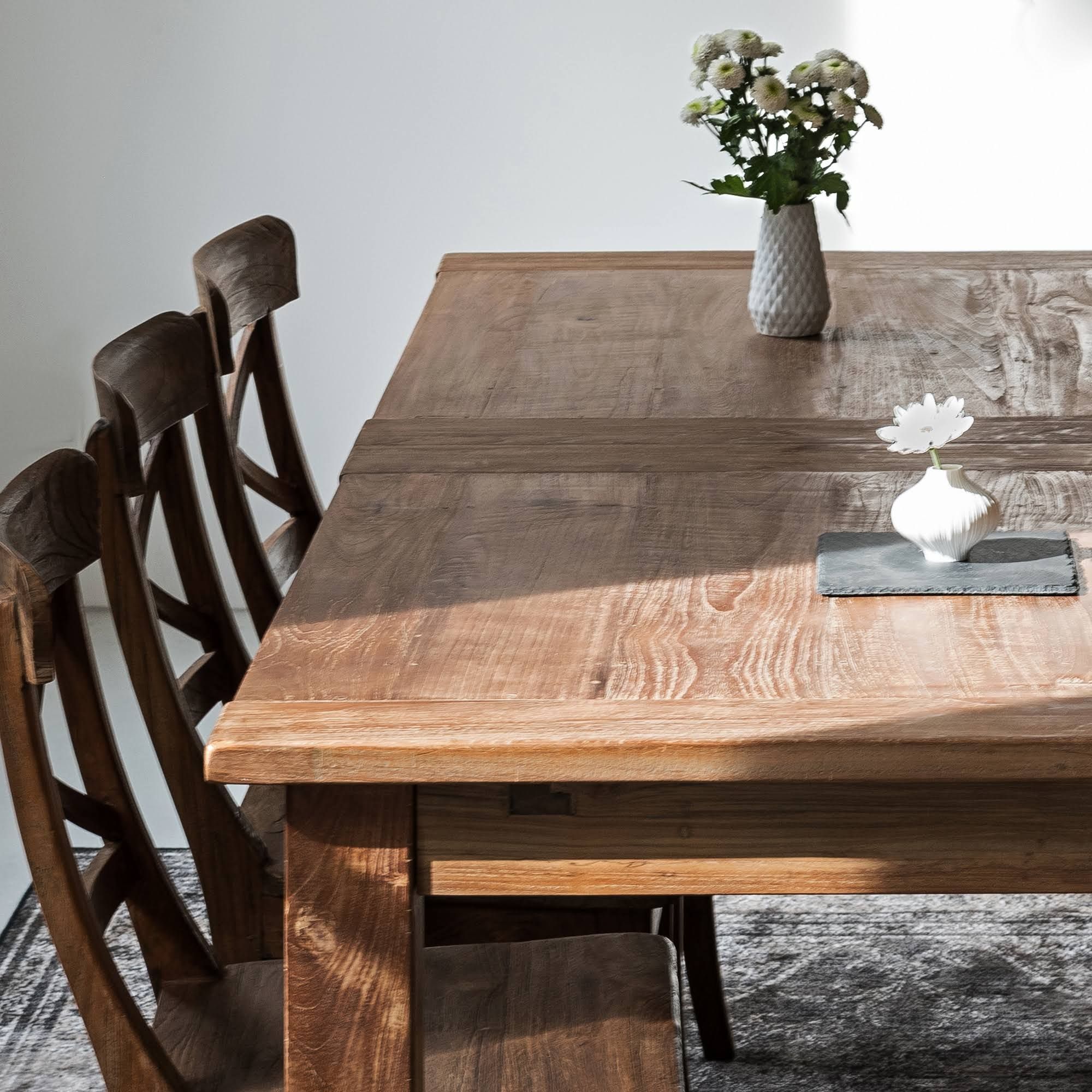 Altholz-Tisch ausziehbar | Esstisch 200 x 100 auf 300 cm | altes Teak-