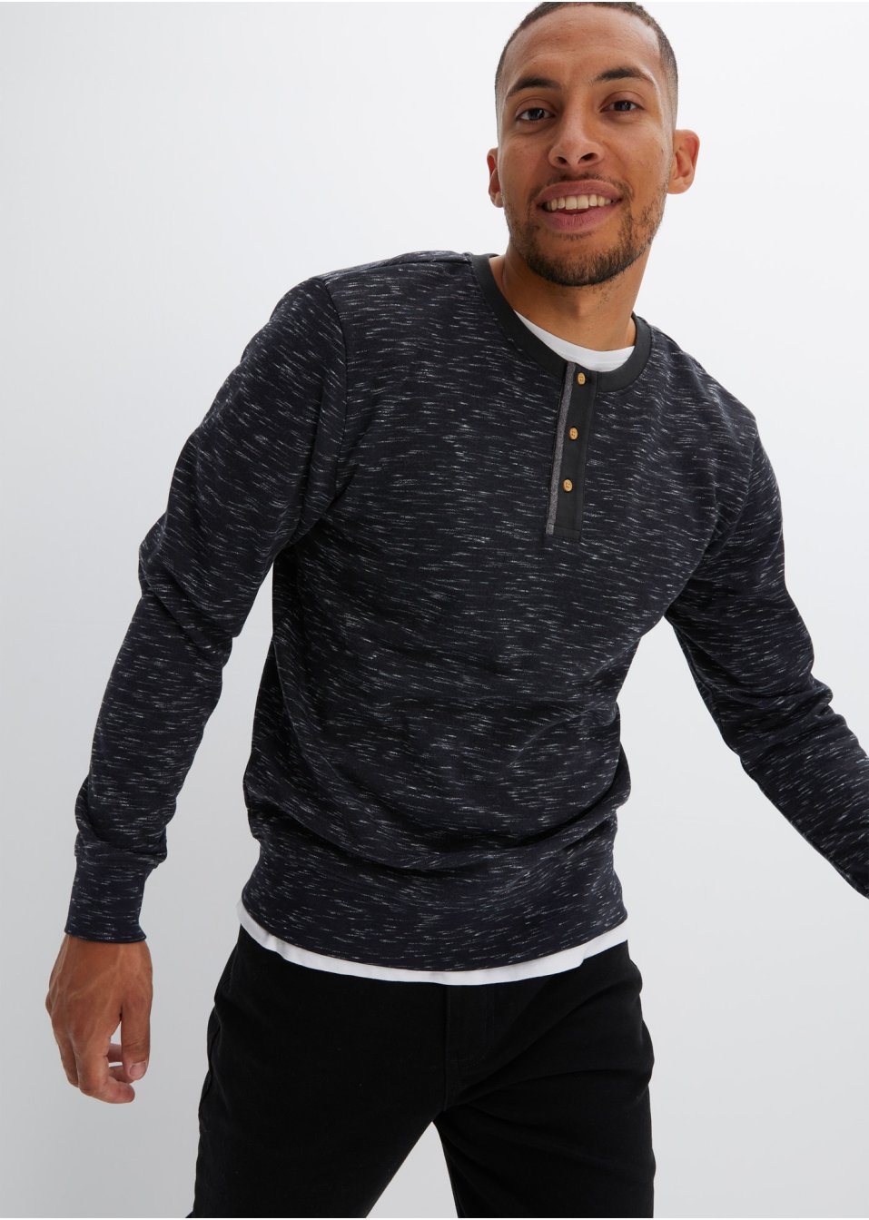 Sweat-shirt avec patte de boutonnage
