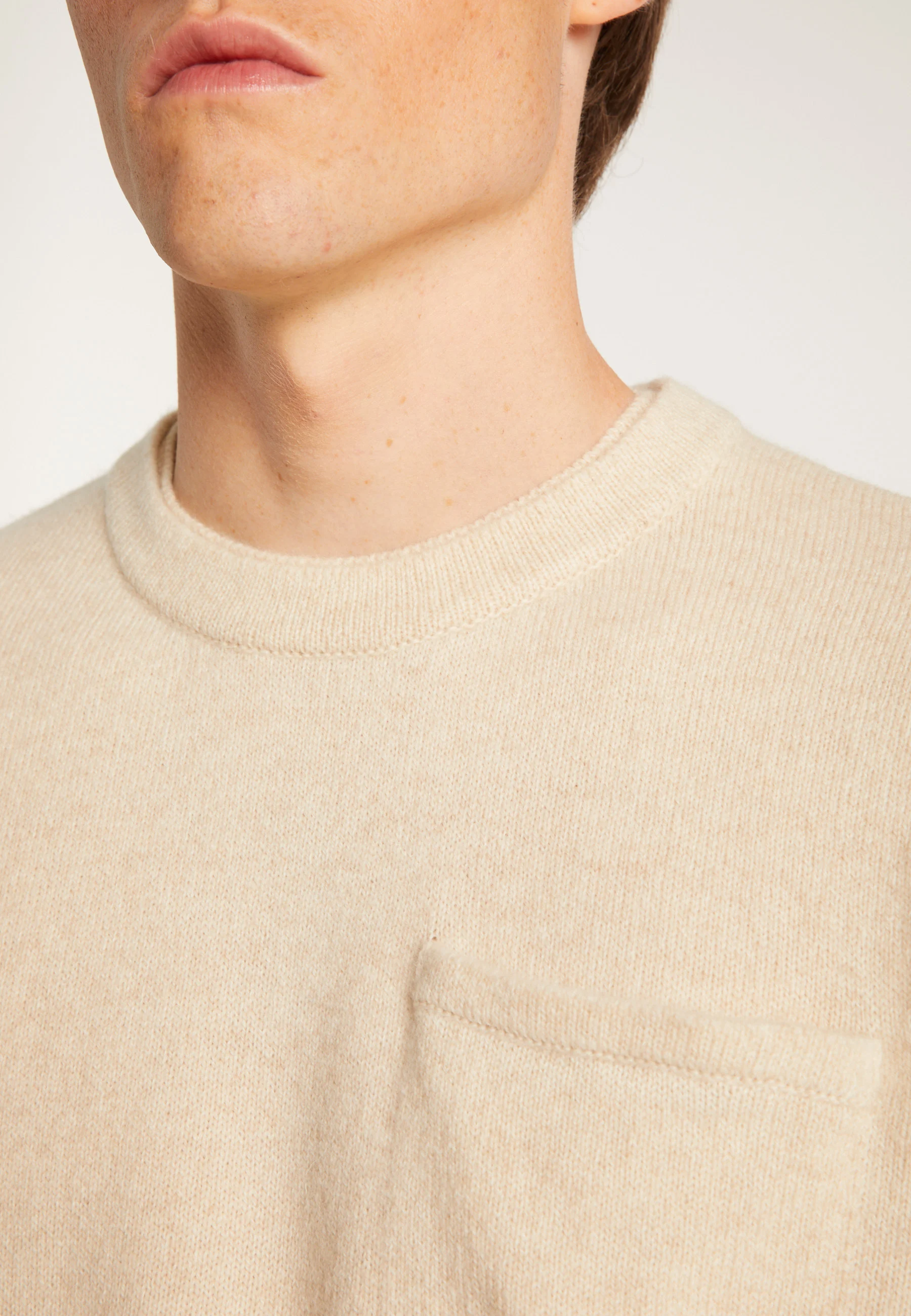 TYLANAH24 - Pull col rond en laine et cachemire | Blanc
