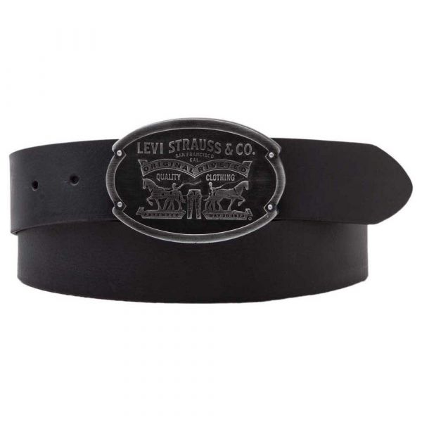 Levis Accessories Cinto Billy Plaque Regular Black 95 cm