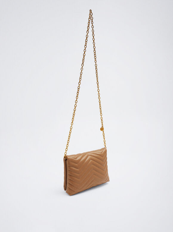 Bolsa de ombro acolchoada - Marrom