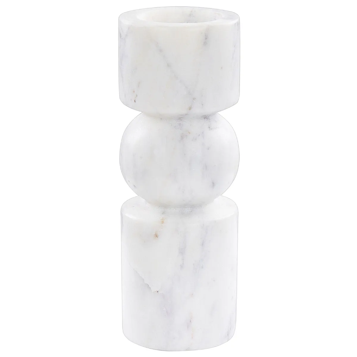 Beliani Bougeoir Marbre Blanc