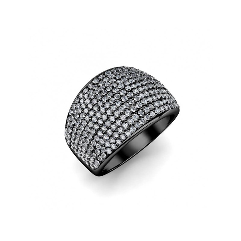 Bague Glamour Metal - Argenté et Gris Anthracite