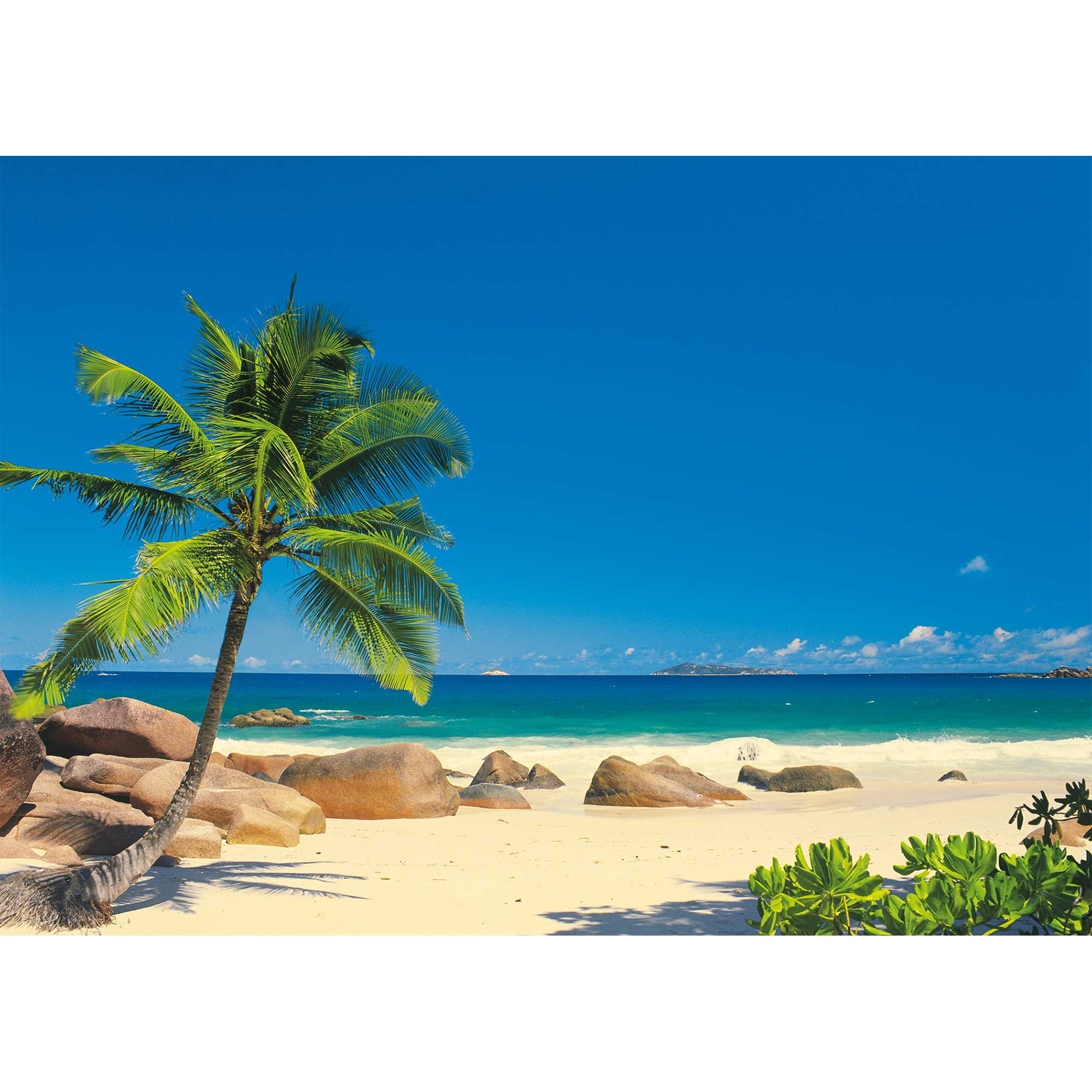 Papier-Fototapete SEYCHELLEN - blau-grün - 270x194 cm