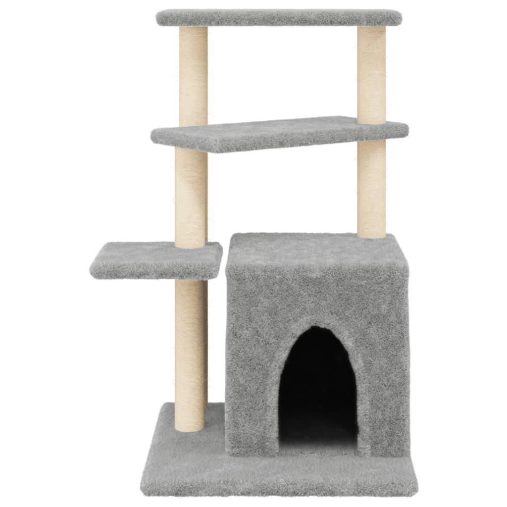 Arranhador para gatos vidaXL com hastes de sisal cinza claro, 83,5 cm