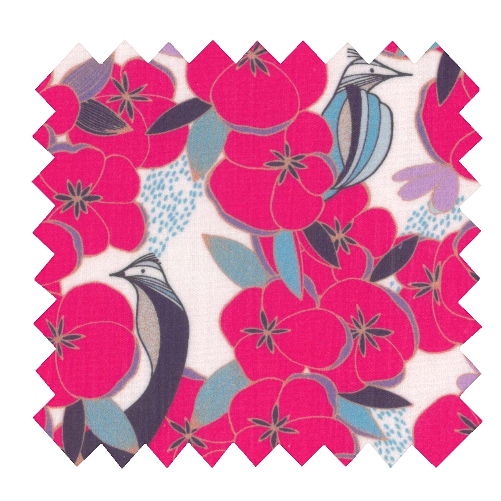 Tissu Enduit Au Mètre Ex2440 Coton D'or Fuchsia