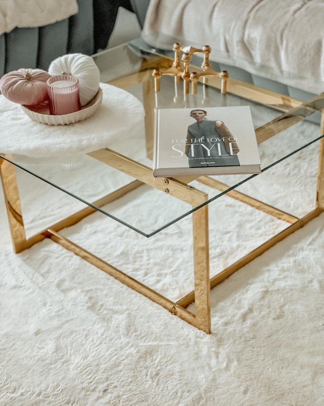 Salontafel CRYSTAL Veiligheidsglas Goud