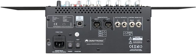 Omnitronic - LMC1422FX - Mengtafel - Zwart - USB Mixer