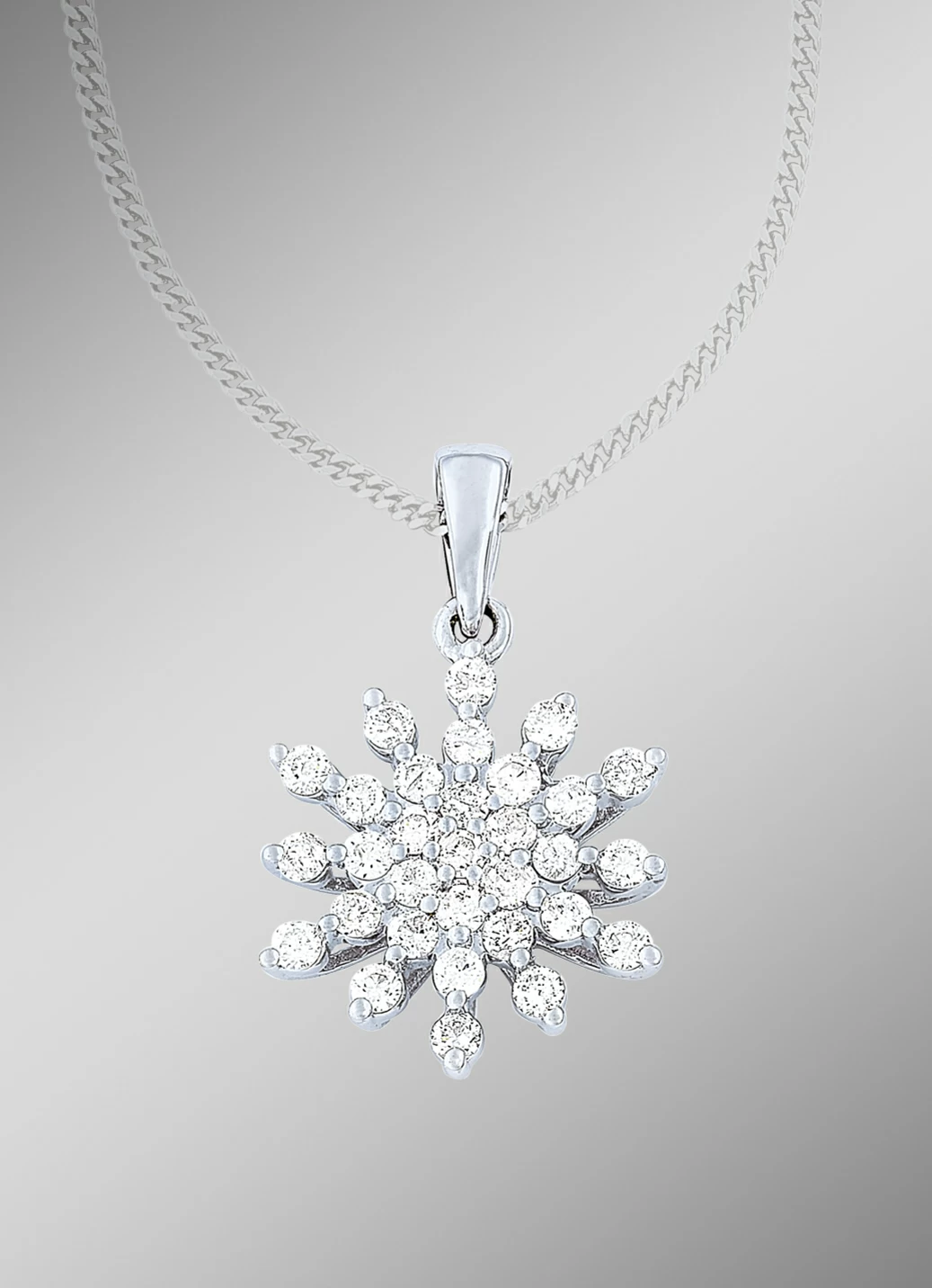 Wundervoller Anhänger Schneeflocke mit 31 Brillanten