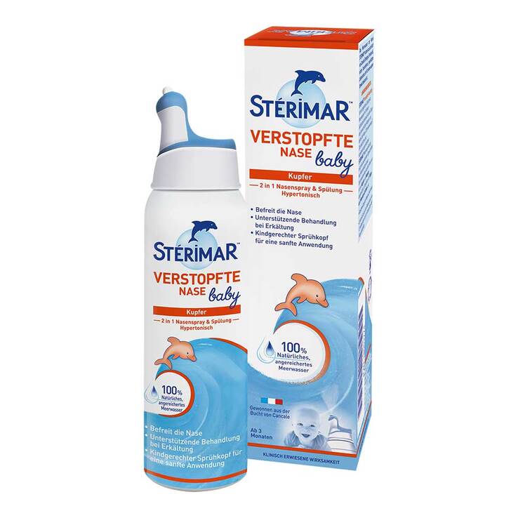 STÉRIMAR Verstopfte Nase Baby 2 in 1 Nasenspray & Spülung, 100 ml