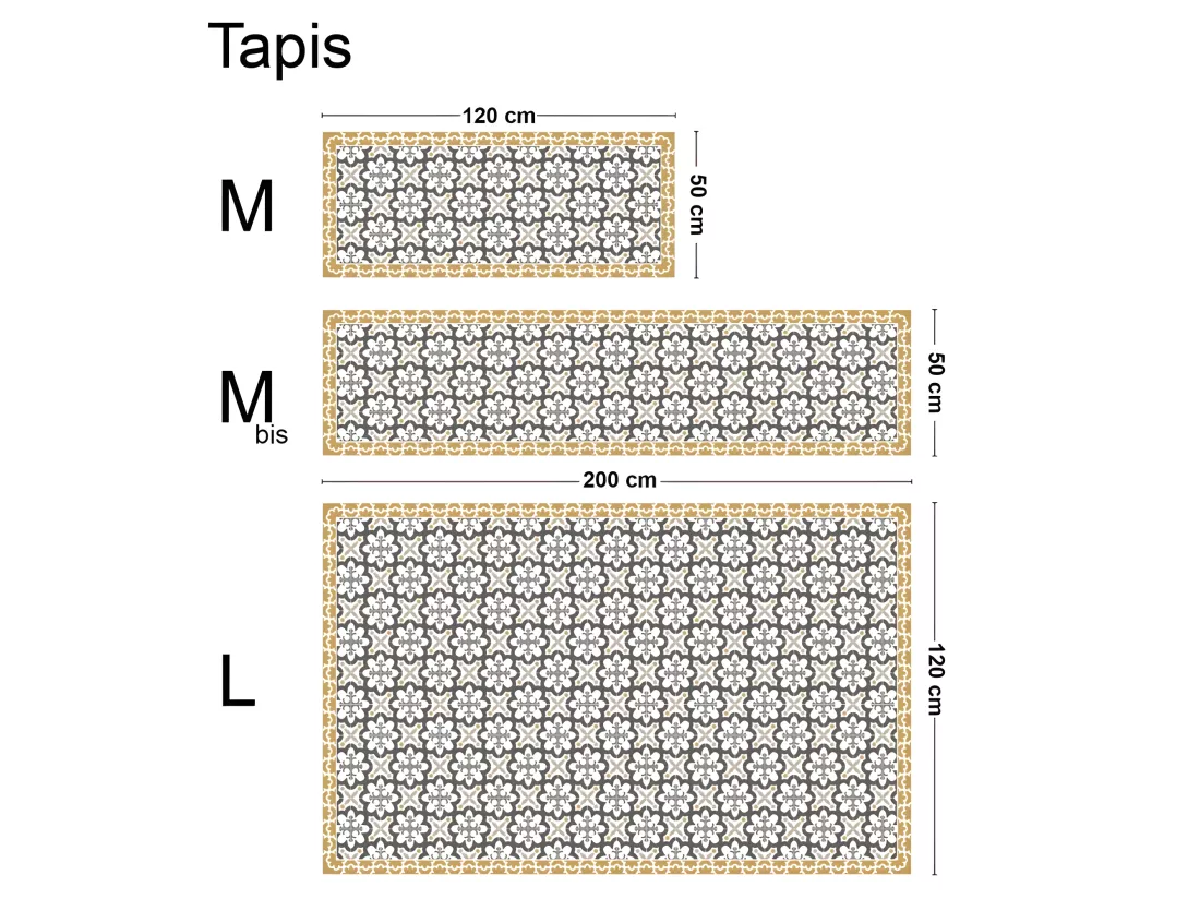 Tapis Vinyle Médium l 50xL120cm - Cassandre - Vinyle
