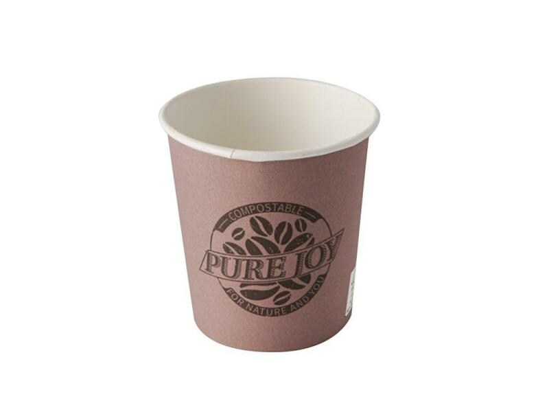 Papstar Einweg-Kaffeebecher Pure 100 ml 80 Stück, Lila Hitzebeständiger Pappbecher