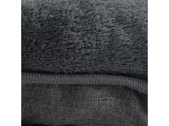 Coussin flocon réversible à l'aspect peluche pour animaux - Noir - L 87 x l 55 cm - Gamme Newton