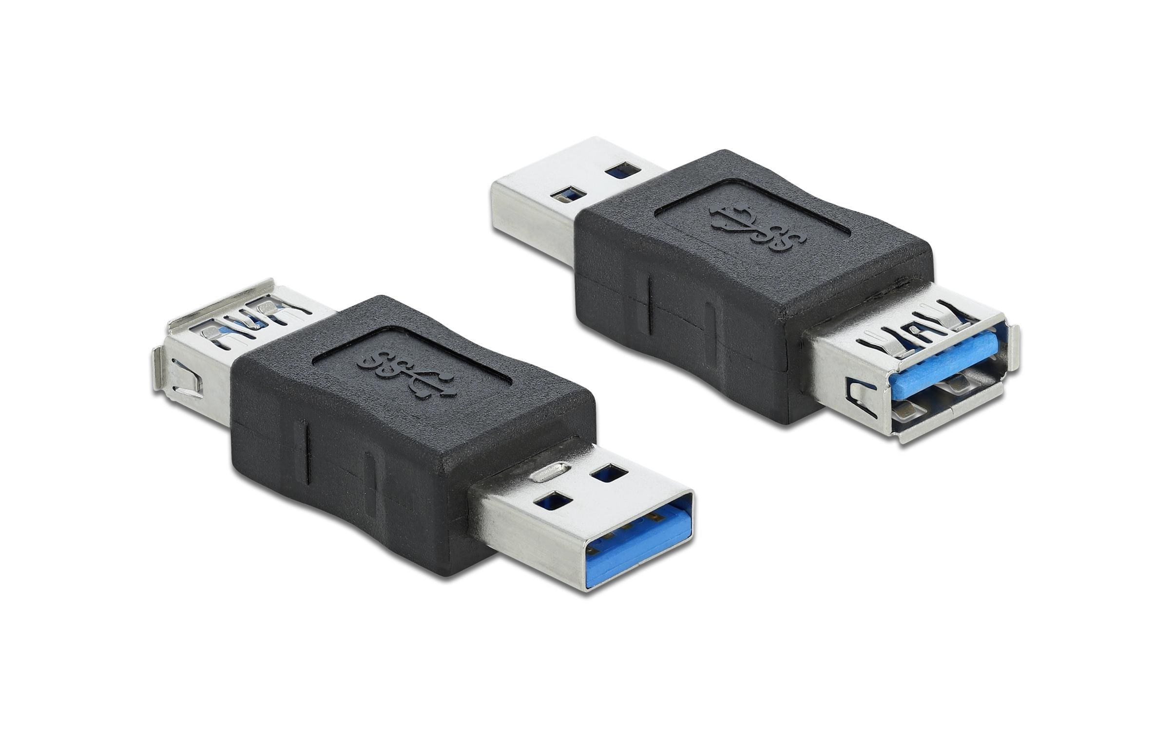 USB 3.0 Adapter USB-A Stecker - USB-A BuchseDelock USB 3.0 Adapter Typ-A Stecker zu Typ-A Buchse Datenblocker