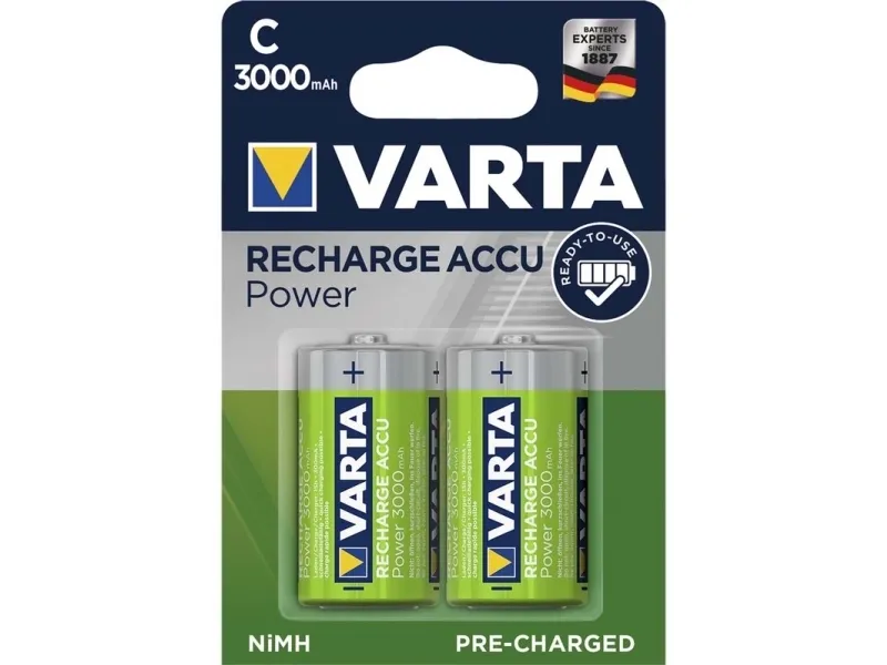 Varta Power Accu - Batteri 2 x C - NiMH - (genopladelige) - 3000 mAh