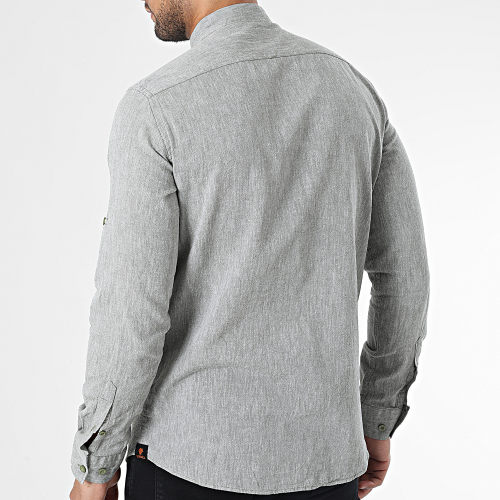 Chemise Manches Longues Vert Kaki Chiné