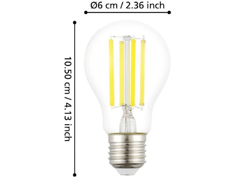 EGLO Leuchten Lampe 3.8 W E27 Warmweiss LED-Leuchtmittel mit klarem Glas